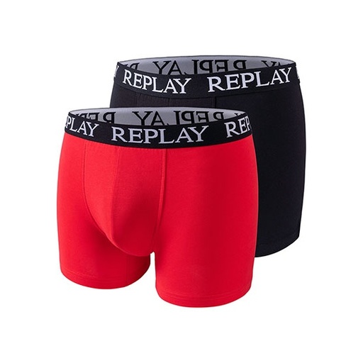 Bokserki Męskie Slim Fit Bawełniane Elastyczne RP101005 - Red & Black