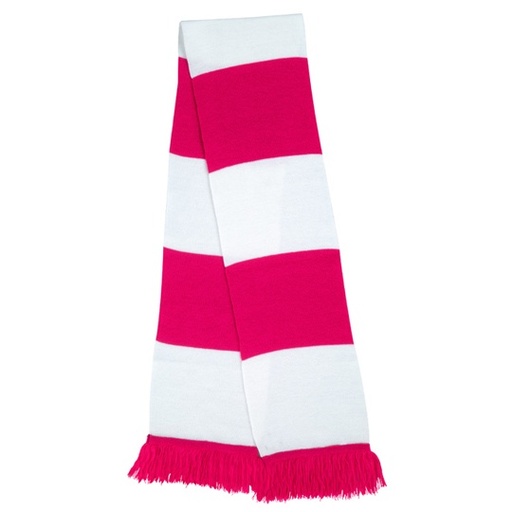 Szalik Fredzlowy Dzianinowy RT146X - Fuchsia & White