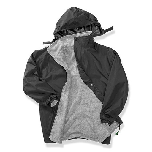 Wodoszczelny płaszcz z kapturem RT160A - Black & Grey