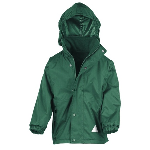 Plaszcz Dzieciecy Klasyczny Wodoodporny z Recyklingu RT160J - Bottle Green & Bottle Green