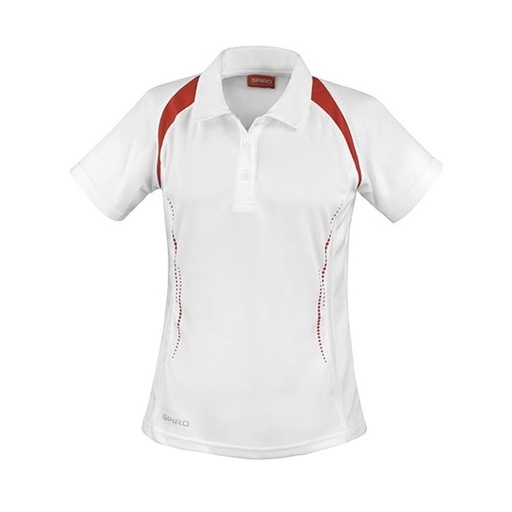 Koszulka Polo Damska Odprowadzajaca Wilgoc Szybkoschnaca RT177F - White & Red