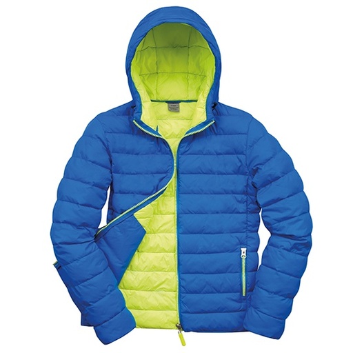 Męska pikowana kurtka z kapturem RT194M - Ocean Blue & Lime