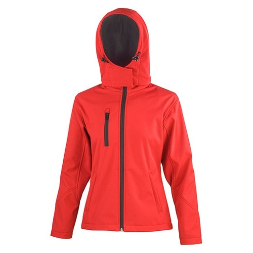 Kurtka Damska Dopasowana Wodoodporna Softshell RT230F - Red & Black