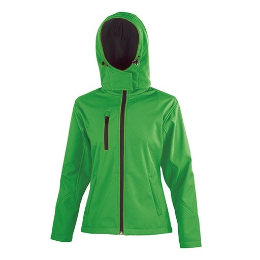 Kurtka Damska Dopasowana Wodoodporna Softshell RT230F - Vivid Green & Black