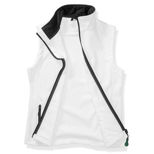 Damski bezrękawnik softshell RT232F - White & Black