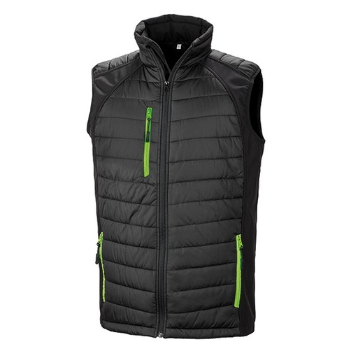 Kamizelka Softshell pikowana RT238 - Black & Lime