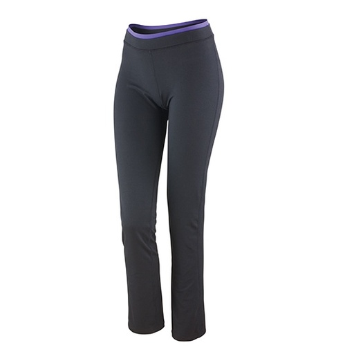 Damskie spodnie fitness Slim RT275F - Black & Lavender