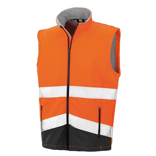 Kamizelka Softshell Odblaskowa Wiatroszczelna RT451 - Fluorescent Orange & Black