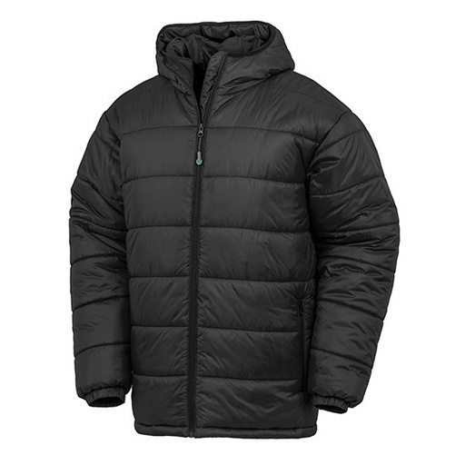 Pikowana parka z kapturem RT910 - Black