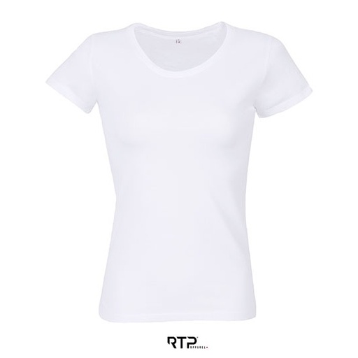 T-shirt Damski Klasyczny Bawełna Organiczna RTP03257 - White