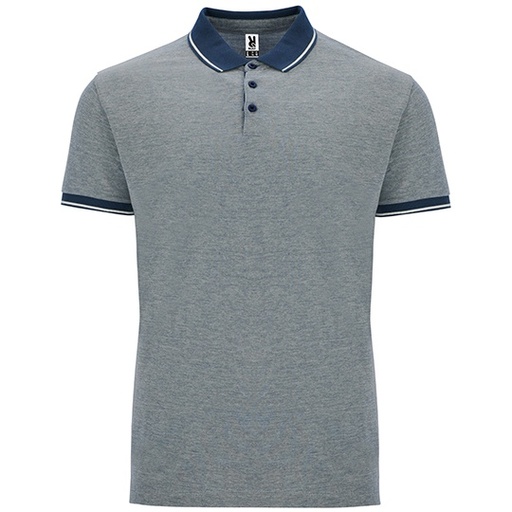 Koszulka Polo Męska Bawełniana Pika Melanzowa RY0395 - Heather Navy Blue 247