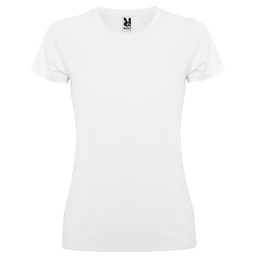 Damski t-shirt funkcyjny slim z krótkim rękawem RY0423 - White 01