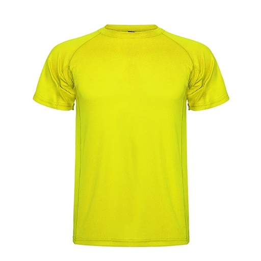 Koszulka dziecięca funkcjonalna z krótkim raglanowym rękawem RY0425K - Fluor Yellow 221