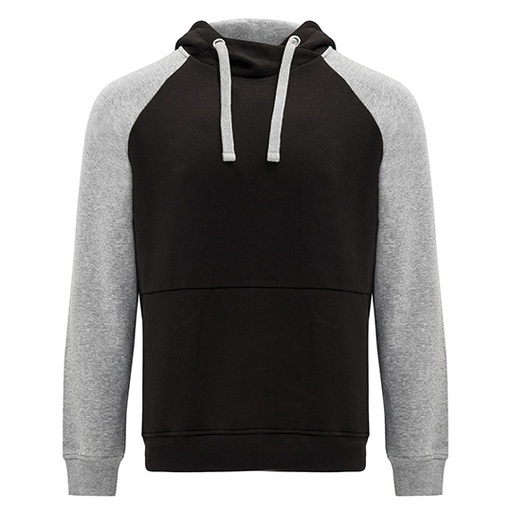 Bluza unisex z kapturem RY1058 - Black 02 & Heather Grey 58
