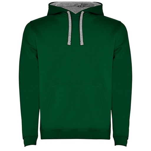 Męska bluza z kapturem i kieszenią kangurka RY1067 - Bottle Green 56 & Heather Grey 58