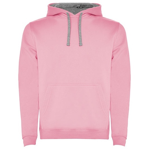 Męska bluza z kapturem i kieszenią kangurka RY1067 - Light Pink 48 & Heather Grey 58