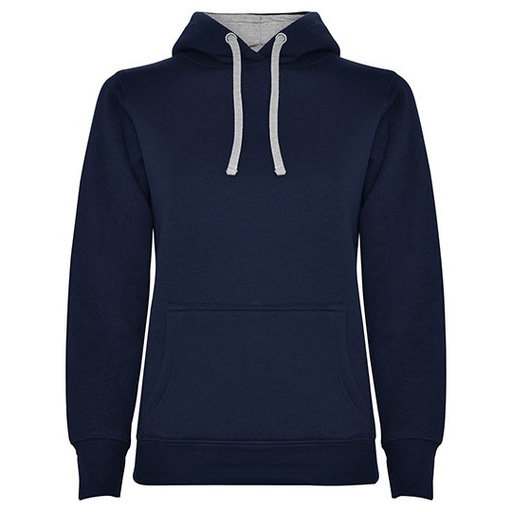 Damska bluza z kapturem Slim RY1068 - Navy Blue 55 & Heather Grey 58