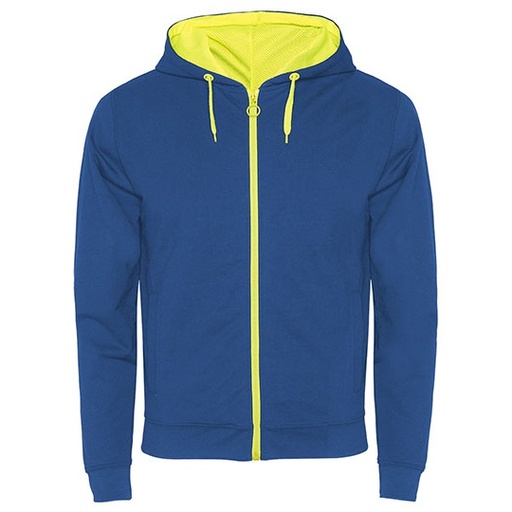 Bluza unisex z kapturem RY1105 - Royal Blue 05 & Fluor Yellow 221
