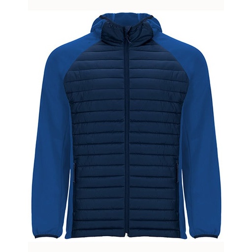 Kurtka Męska Slim Pikowana z Kapturem RY1120 - Navy Blue 55 & Royal Blue 05