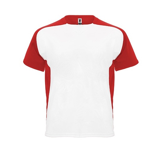 T-shirt funkcyjny z raglanowymi rękawami RY6399 - White 01 & Red 60