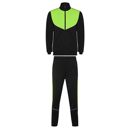 Dres dziecięcy sportowy slim z zamkami RY6402K - Black 02 & Lime Green 225