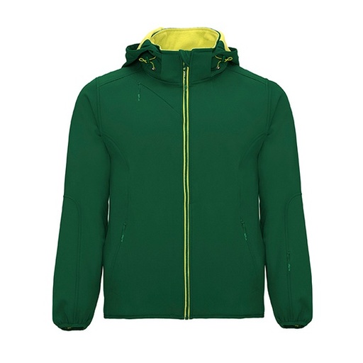 Kurtka softshellowa z kapturem RY6428 - Bottle Green 56 & Lime Punch 235