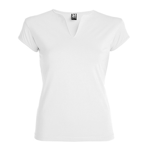 Damski T-shirt Slim Bawełna Czesana z Elastanem RY6532 - White 01