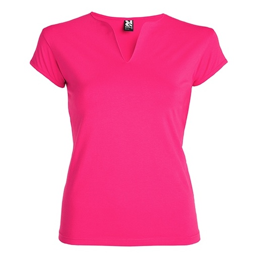 Damski T-shirt Slim Bawelna Czesana z Elastanem RY6532 - Rosette 78