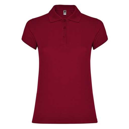 Damska koszulka polo slim RY6634 - Garnet Red 57