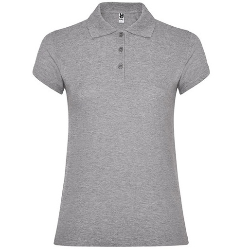 Damska koszulka polo slim RY6634 - Heather Grey