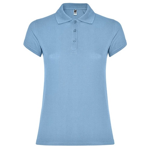 Damska koszulka polo slim RY6634 - Sky Blue 10