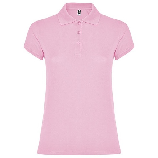 Damska koszulka polo slim z krótkim rękawem RY6634 - Light Pink