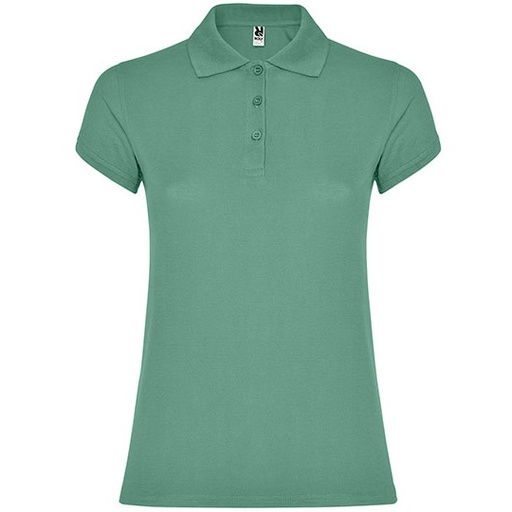 Damska koszulka polo slim RY6634 - Dark Mint 164