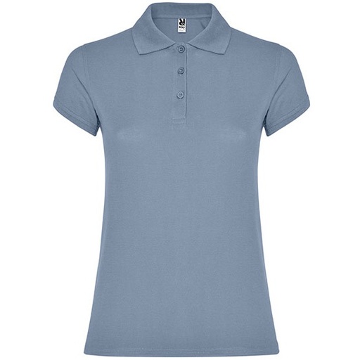Damska koszulka polo slim RY6634 - Zen Blue