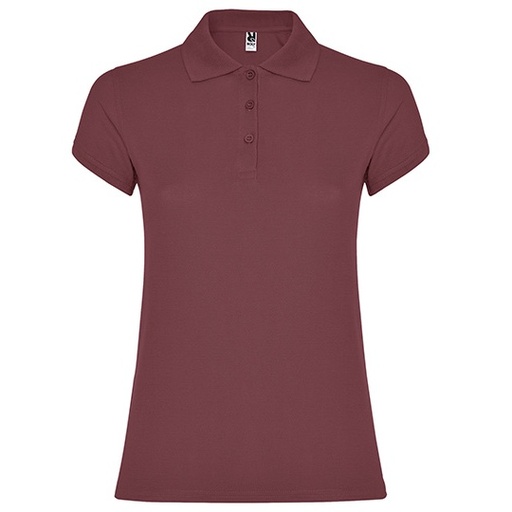 Damska koszulka polo slim RY6634 - Berry Red