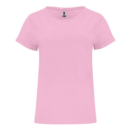 Damski T-shirt z wywijanymi rękawami RY6643 - Light Pink 48