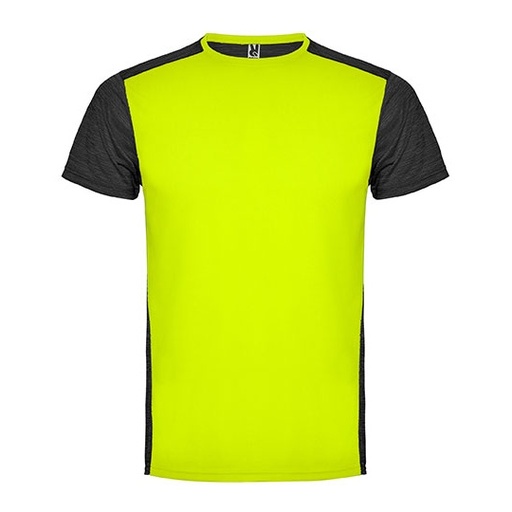 Koszulka Meska Funkcyjna Poliester RY6653 - Fluor Yellow 221 & Heather Black 243