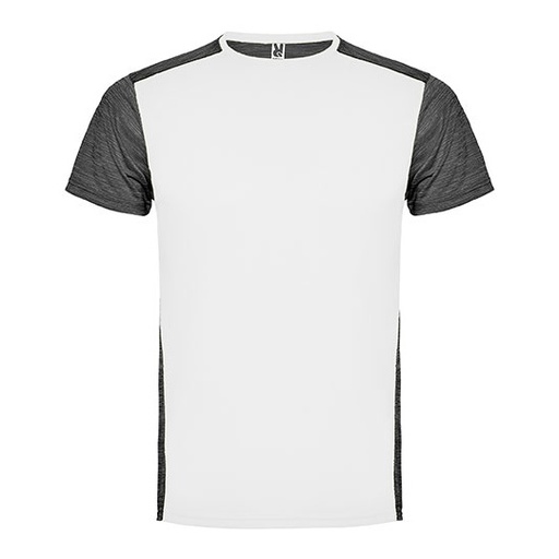 Koszulka Meska Funkcyjna Poliester RY6653 - White 01 & Heather Black 243