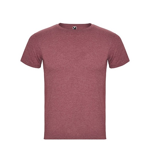 Koszulka Meska Krotki Rekaw Melanz Poliester Bawelna RY6660 - Heather Garnet Red 256