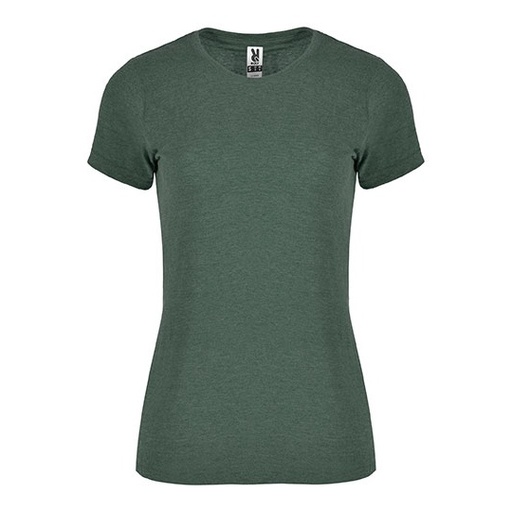 T-shirt Damski Melanzowy Bez Szwow Bocznych RY6661 - Heather Bottle Green 257
