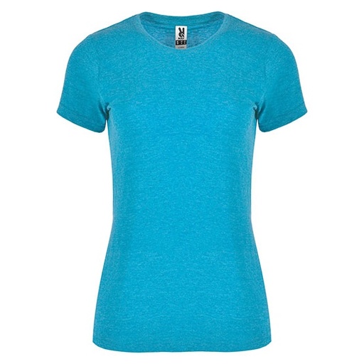 T-shirt Damski Melanzowy Bez Szwow Bocznych RY6661 - Heather Turquoise 246