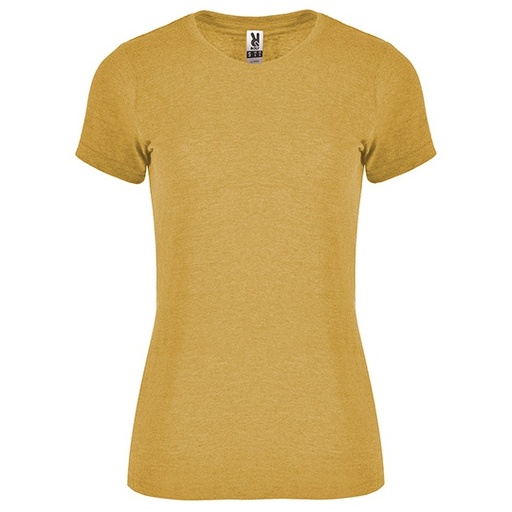 T-shirt Damski Melanzowy Bez Szwow Bocznych RY6661 - Heather Mustard 39