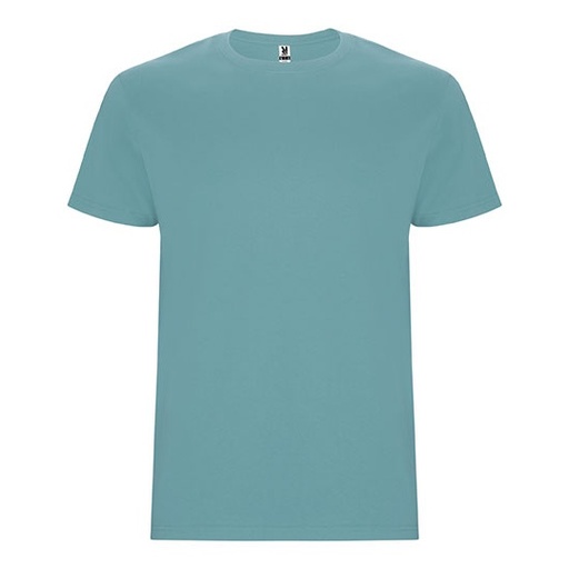 T-Shirt męski z krótkim rękawem bez bocznych szwów RY6681 - Dusty Blue