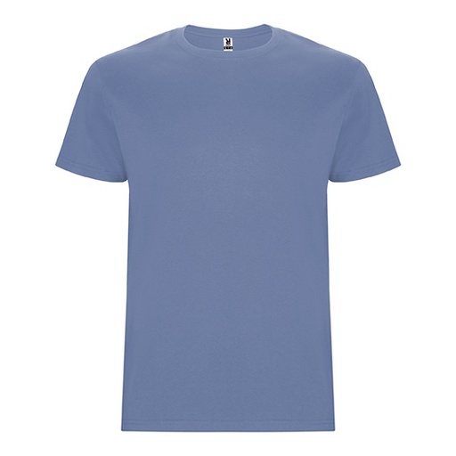 T-Shirt Męski Bez Szwow Bocznych Bawełniany RY6681 - Denim Blue 86