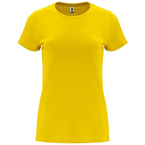 T-shirt Damski Slim Bawelniany RY6683 - Yellow 03