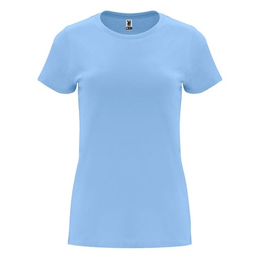 Damski T-shirt Slim z Krótkim Rękawem RY6683 - Sky Blue 10