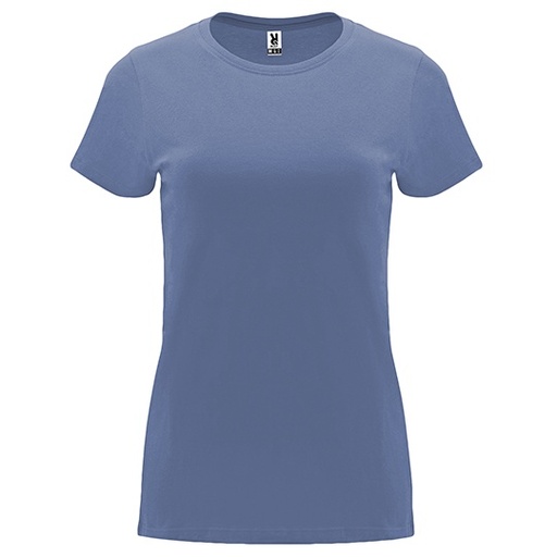 T-shirt Damski Slim Bawełniany RY6683 - Denim Blue 86