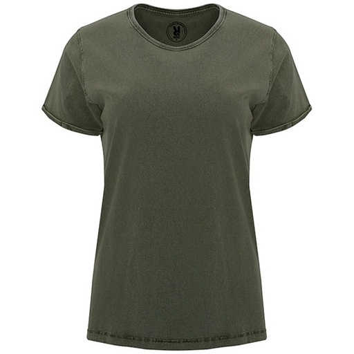 T-shirt Damski Bawelniany o Wygladzie Jeansu RY6691 - Dark Green Brown 38