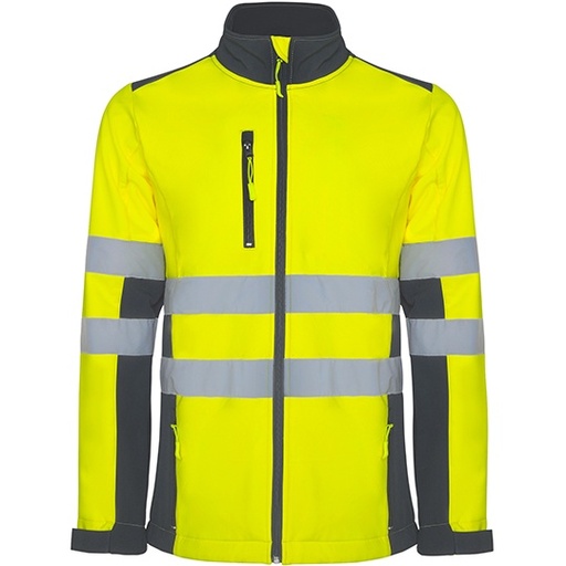 Kurtka Softshell Odblaskowa Wiatroszczelna RY9303 - Lead 23 & Fluor Yellow 221