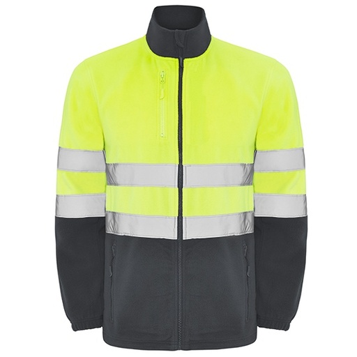 Bluza Mikropolar Odblaskowa Wiatroodporna RY9305 - Lead 23 & Fluor Yellow 221